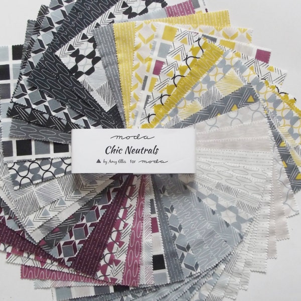 Moda Chic Neutrals 5" Charm Pack of 42 squares -100% cotton