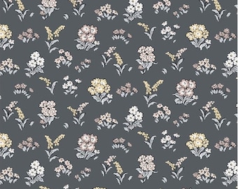 Liberty Fabric, Flower Show Pebble,  Kensington Gardens Lasenby Cotton by the fat quarter/half metre/metre floral grey white quilting dress