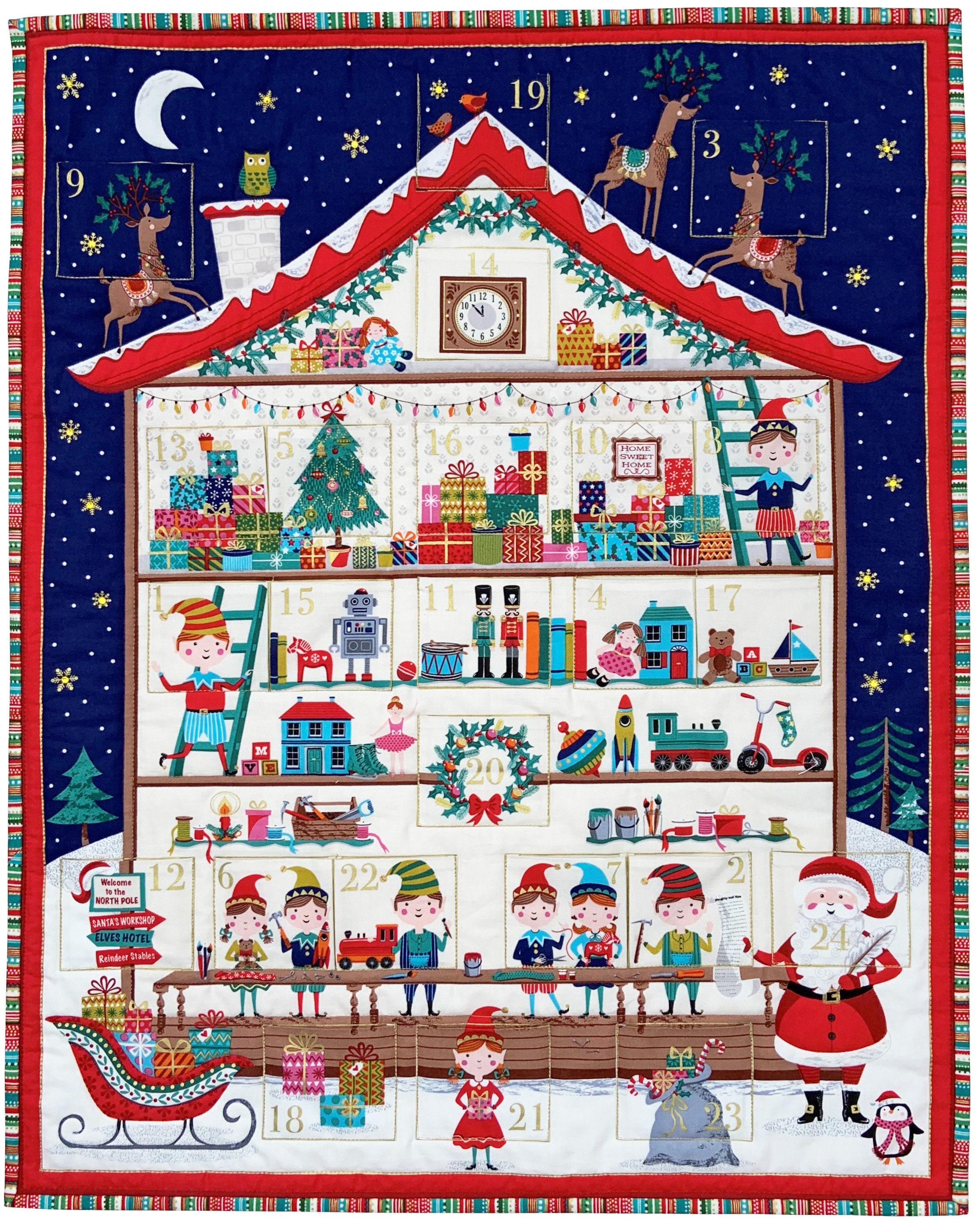 DIY Advent Calendar Christmas Wall Decor Sewing Panel - Etsy