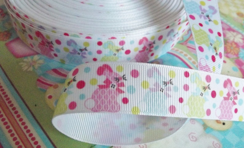 Easter Bunny Grosgrain Ribbon, 22mm 2 metres image 3