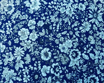 Liberty Fabric, Flower Show Midnight Garden, Emily Silhouette Lasenby Cotton by the fat quarter/half metre/metre floral dress quilt fabric