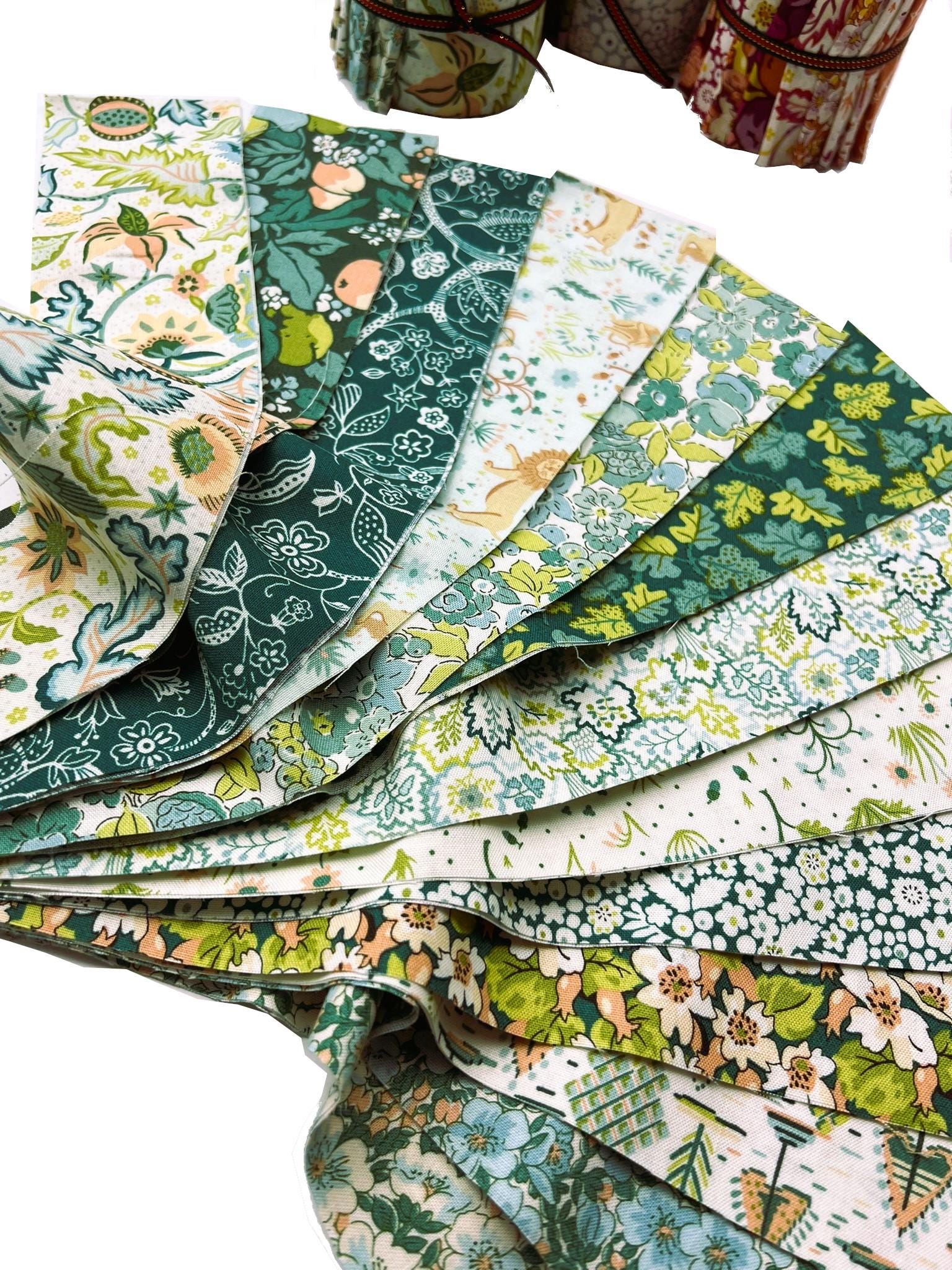 Liberty Jelly Roll Fabric, Tree of Life 13 Quilting Strips, floral green animal fruit autumn  quilting dress fabric
