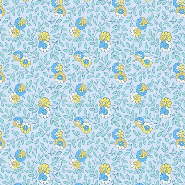Liberty Fabric cotton by the fat quarter/half metre/metre Artists Home Collection Trailing Marigold floral blue home decor dress fabric