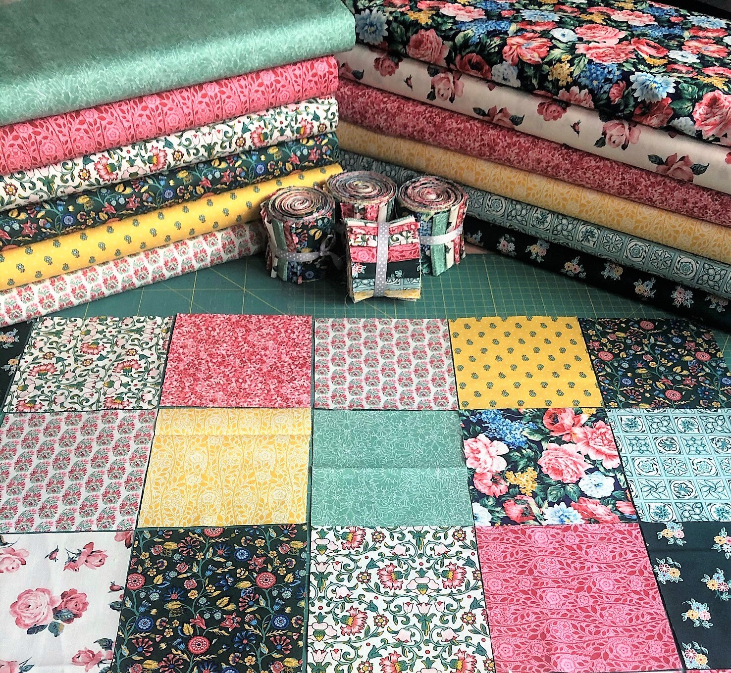 12 Liberty Cotton Fat Quarters Emporium Collection Greens Etsy