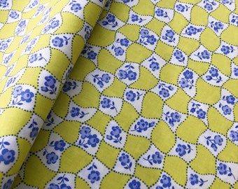 Liberty Fabric, London Parks Collection, Picnic Posy Lasenby Cotton by the fat quarter/half metre/metre holiday quilting yellow blue floral