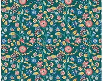 Liberty Fabric by the fat quarter/half metre/metre, Emporium, Merchants Tree, green yellow floral home decor dress fabric