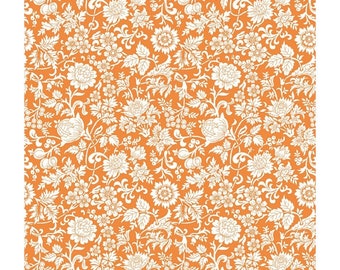 Liberty Fabric cotton by the fat quarter/half metre/metre Artists Home Kelmscott Silhouette floral orange home decor dress fabric