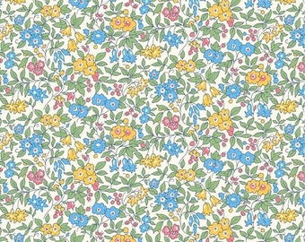 Liberty Fabric, Flower Show Midsummer,  Forget Me Not Lasenby Cotton by the fat quarter/half metre/metre floral green dress quilt fabric