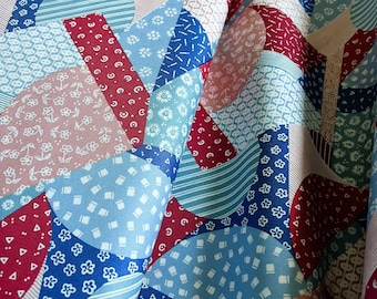 Liberty Fabric, Arthur's Garden Collection, Patchwork Joy Lasenby Cotton by the fat quarter/half metre/metre blue red floral quilting fabric