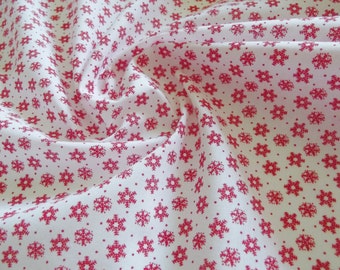 Christmas Snowflake Polycotton Fabric  - by the metre