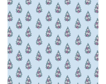 Liberty Christmas Fabric By The Fat Quarter/Half Metre/Metre Blue Winter Pine, Woodland Christmas, seasonal quilting cotton UK