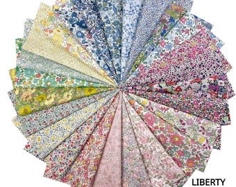 25 Liberty Tana Lawn 10 inch Pastel Floral Fabric Patchwork Squares, Lightweight Fabric Quilting Squares, 10&quot;x10&quot; Fine Weave Cotton Textiles