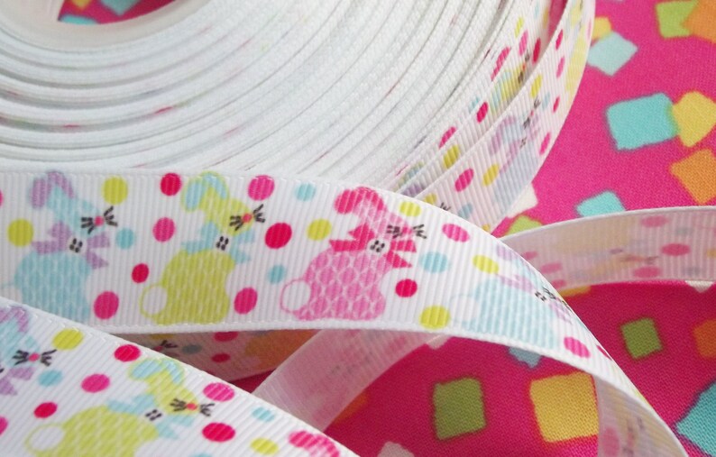 Easter Bunny Grosgrain Ribbon, 22mm 2 metres image 2