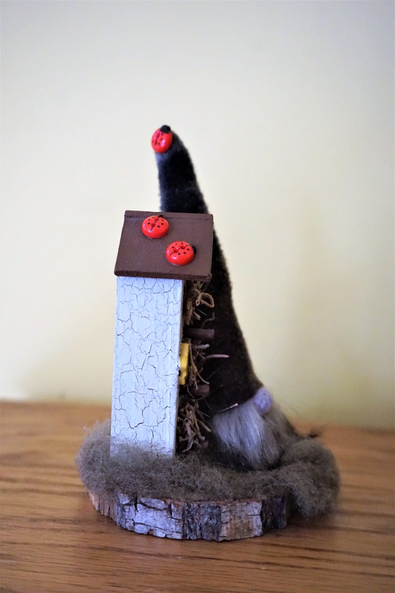 v\u00e4tter nordic design ladybugs GNOME with BIRDHOUSE and LADYBUGS tomte bird house swedish gnome scandinavian decor summer christmas