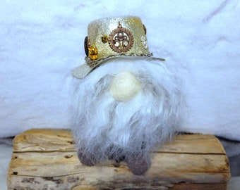 STEAMPUNK GNOME, Swedish gnome,  swedish design,  handmade gnome, nordic nisse, tomte, scandinavian gnome,  steampunk design