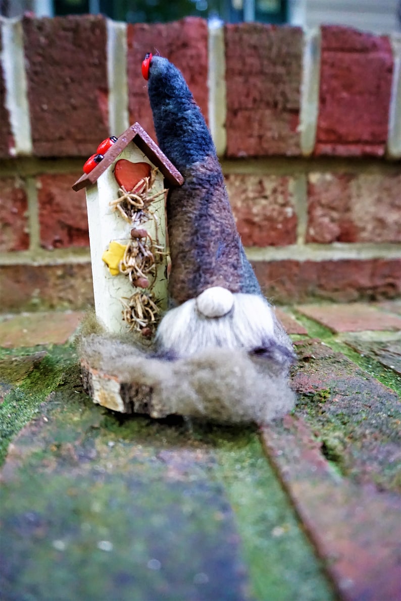 v\u00e4tter nordic design ladybugs GNOME with BIRDHOUSE and LADYBUGS tomte bird house swedish gnome scandinavian decor summer christmas