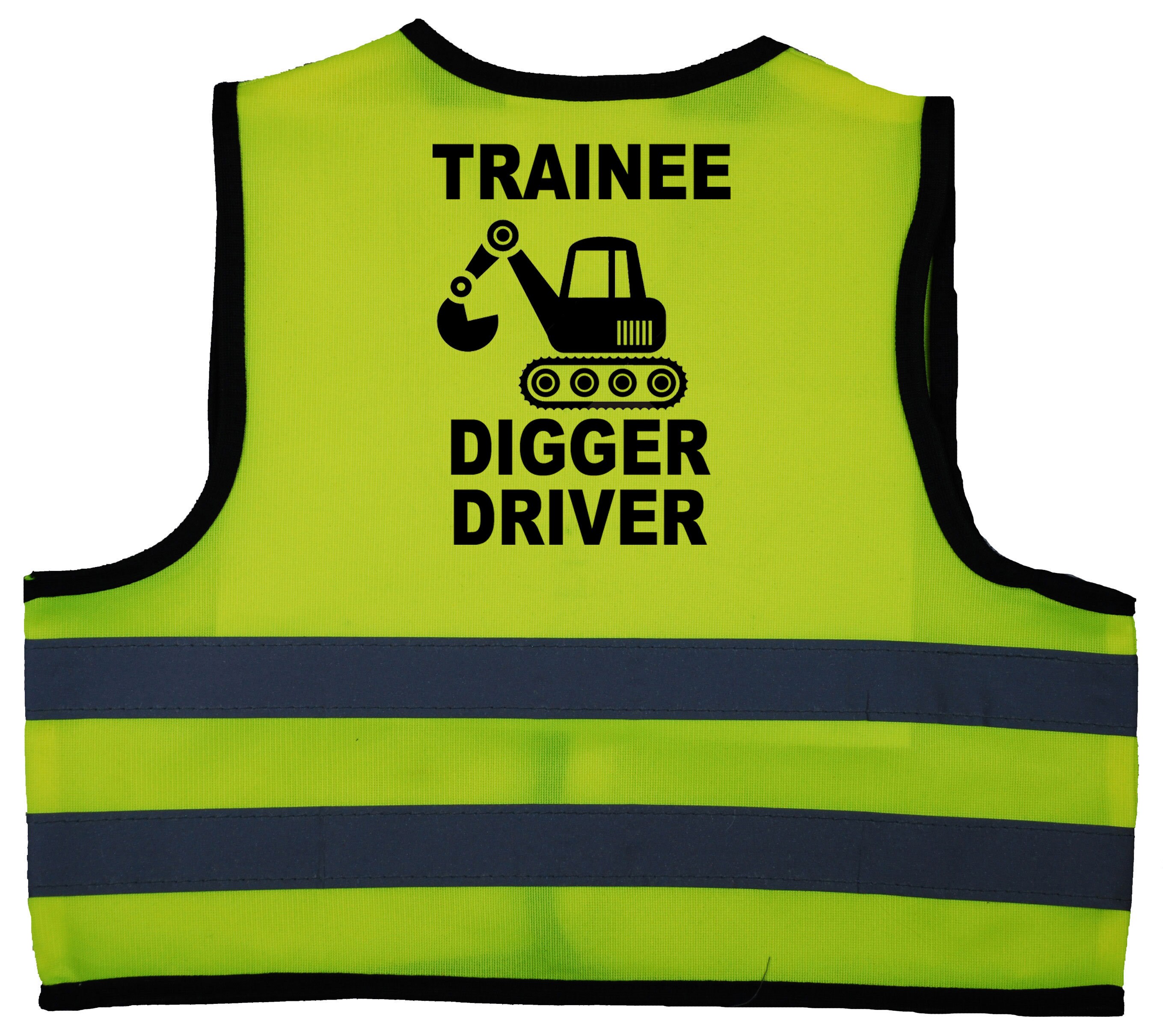 Yellow Trainee Tag Kids Yellow Hi Vis Safety Vest, Trainee Digger Driver, Optional ...