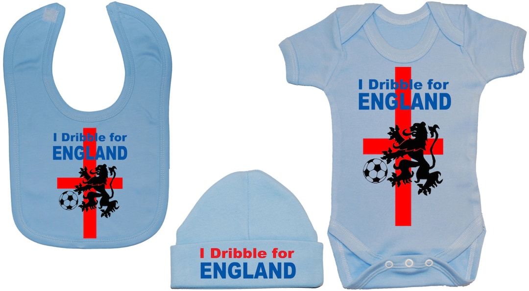 Football Baby Grow/bodysuit/romper/tshirt, Feeding Bib & Beanie Hat/cap Seti Dribble for
