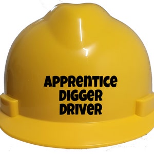 Children's Hard Hat Apprentice Digger Driver Kids, Toddler Safety Construction Helmet with Chin Strap One Size for 1-12 Years Approx.