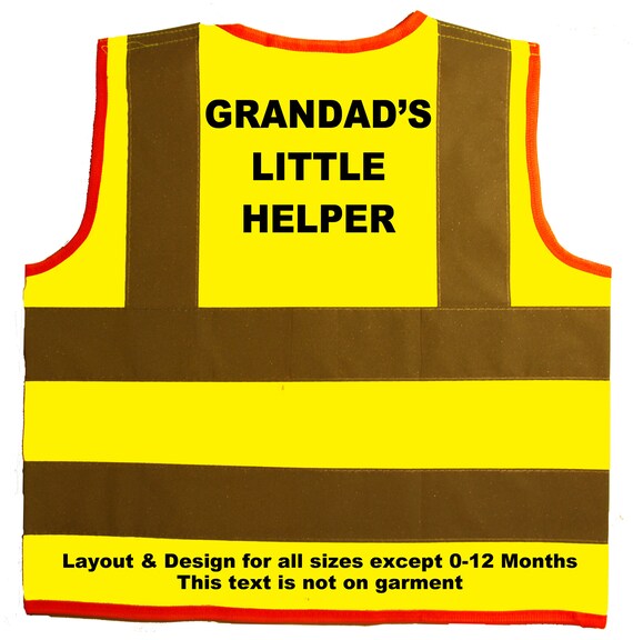 KIDS HI-VIS VESTS /"GRANDAD/'S LITTLE HELPER/"