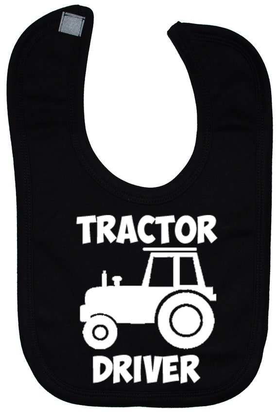Drible Babero Bandana Tractor de felpa de todos los tamaños 0-3 años atrás