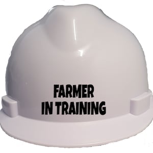 Children's Hard Hat Farmer in Training Kids, Toddler Safety Construction Helmet with Chin Strap One Size for 1-12 Years Approx.