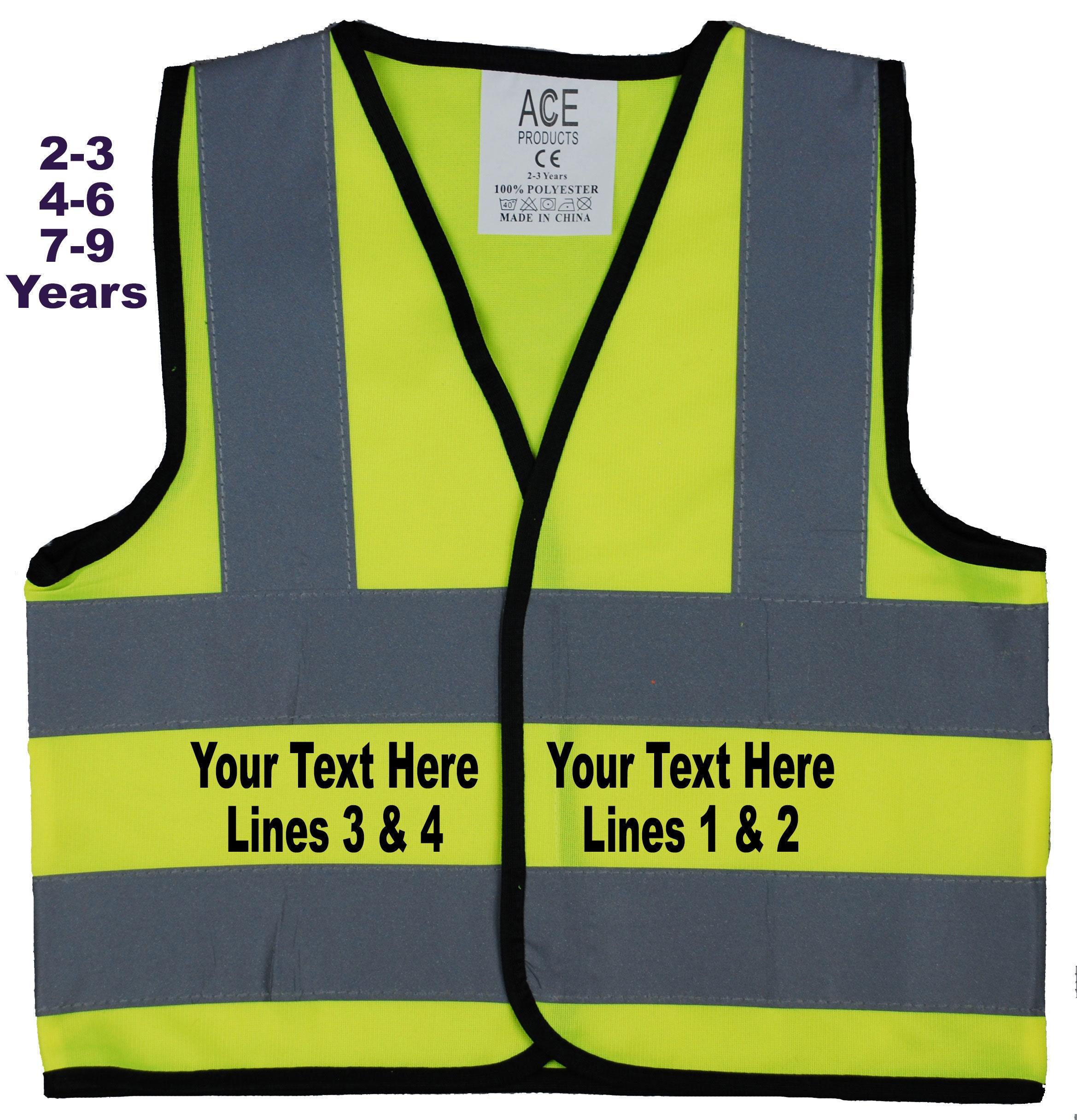 Acce Products Trainee Bus Driver Baby Children Kids Hi Vis Safety