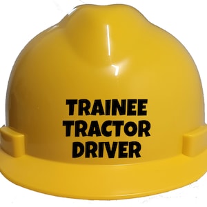 Children's Hard Hat Trainee Tractor Driver Kids, Toddler Safety Construction Helmet with Chin Strap One Size for 1-12 Years Approx.