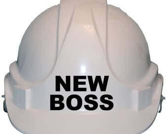 Personalised Hard Hat Vinyl Decal Safety Helmet Sticker Site Manager Boss Name 