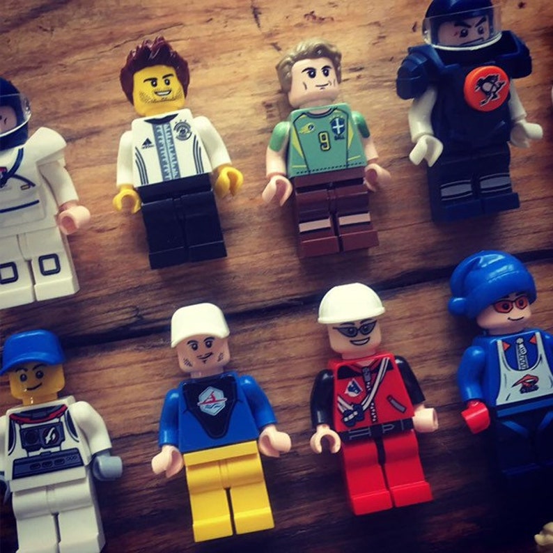 Basketball Tennis Brick Minifigures inc free /'Lego Go Create/' card Personalised Sports Player Greeting Card Birthday Football Baseball