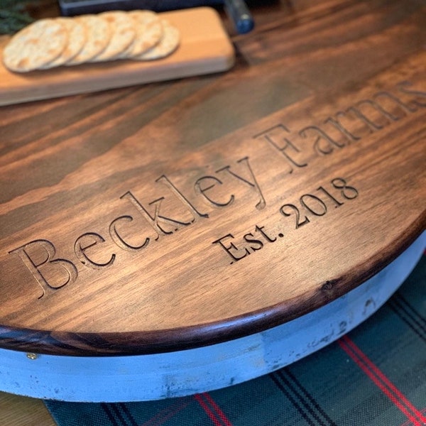 Custom Wine Barrel Lazy Susan