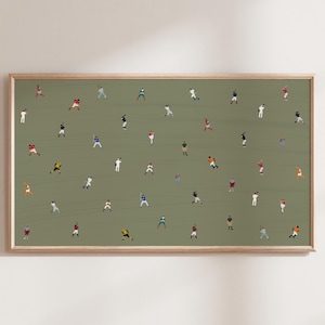 FRAME TV Tiny Baseball Players Art | Samsung Frame TV Art Small Sports People Unique Television Art Modern House Decor Instant Download Art