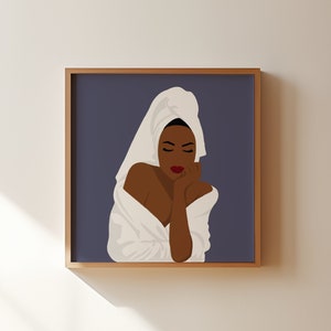 Woman Bathroom Art | Bathrobe Print | Dressing Room Decor | Makeup Room | Trendy Decor | Girl Bathroom | Minimalist People |Digital Download