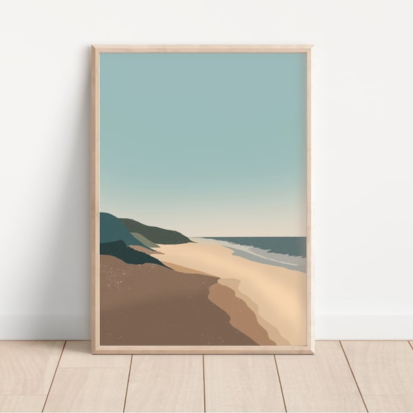 Light Beach Wall Art | Landscape Ocean Print | Minimalist Wall Poster | Beach House Decor | Physical Print Option