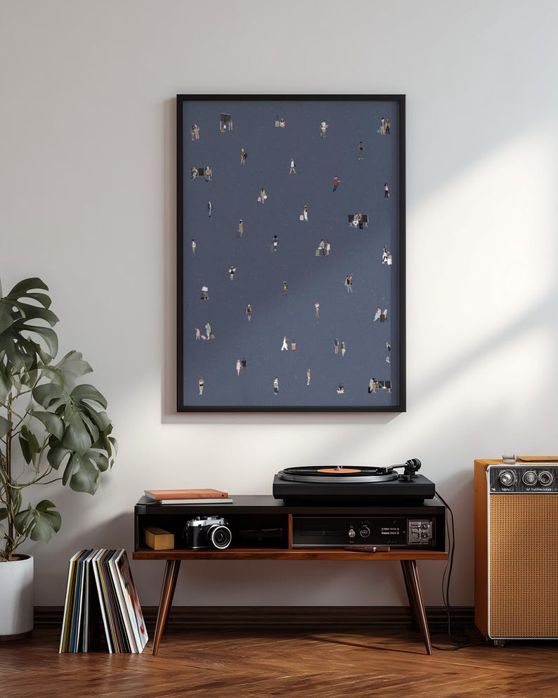 Tiny People Airport Print | Minimalist People Traveling Art Gift for Traveler Friend Modern Unique Office Decor Poster Digital Download Art image 4