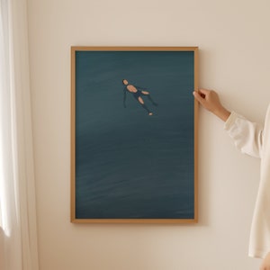 Man Floating in Pool | Gift for Swimmer | Swimming Pool Wall Art | Summer Pool Print | Beach Art | Digital Download | Printable Wall Art