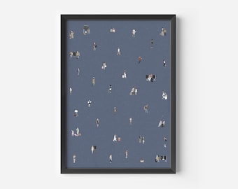 Tiny People Airport Print | Minimalist People Traveling Art Gift for Traveler Friend Modern Unique Office Decor Poster Digital Download Art
