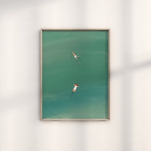 Man and Woman Floating in Pool | Couple Swimming Wall Art | Summer Poster | Beach House Decor | Digital Download