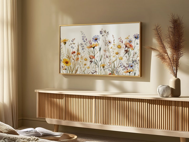 FRAME TV Wildflower Watercolor Botanical Art Samsung Frame TV Art