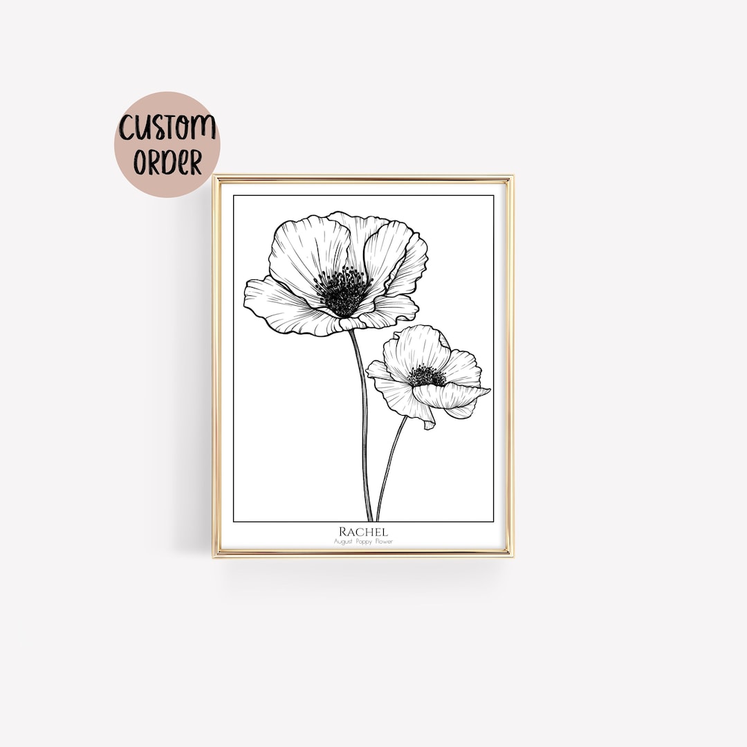 Individual Birth Flower Print CUSTOM Family Flower Art Etsy