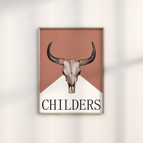 Tyler Childers Poster | Bull Skull Art | Cowboy Western Print | Music Singer Decor | Printable Wall Art