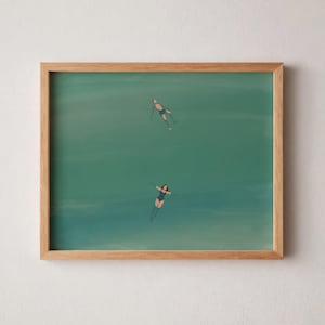 Man and Woman Floating in Water Poster | Swimming Pool Print | Cute Couple Summer Wall Poster Horizontal Beach Wall Art Digital Download Art