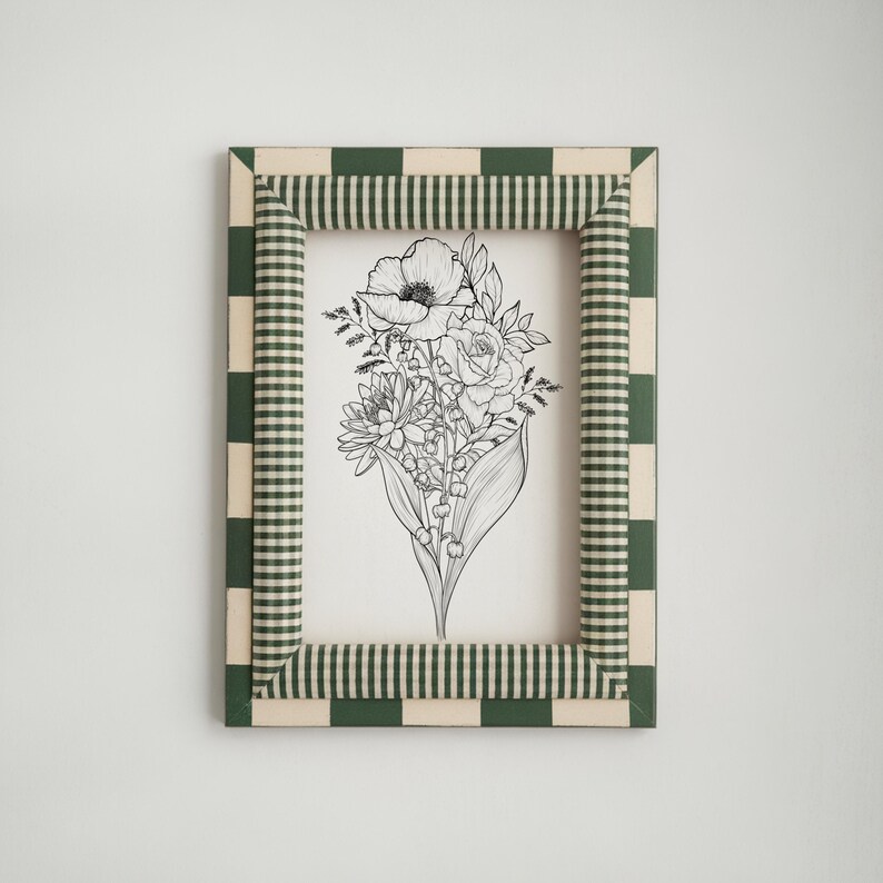 CUSTOM Birth Flower Tattoo Design | Family Flower Bouquet Personalized Gift Minimalist Spine Tattoo Design Gift for Family Digital Download image 15