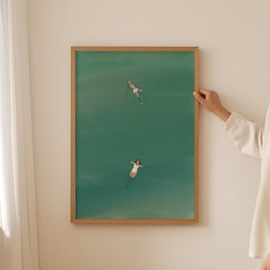 Mann und Frau schwimmend im Pool Print Paar Schwimmbad Wandkunst | Niedliches Sommer Poster | Pool Haus Strand Haus Dekor digitaler Download Kunst