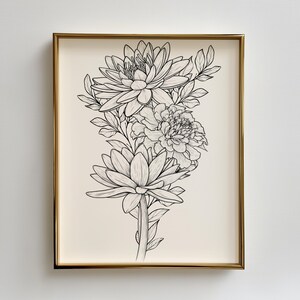 CUSTOM Birth Flower Tattoo Design | Family Flower Bouquet Personalized Gift Minimalist Spine Tattoo Design Gift for Family Digital Download image 11
