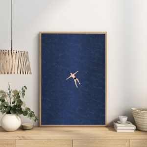 Man Floating in Water | Swimming Pool Wall Art |tiny People Swim ...