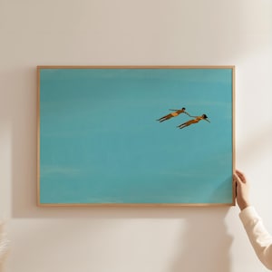 Mann und Frau im Pool | Paar Schwimmen Wand Kunst Horizontale Sommer Schwimmen Poster Pool Haus Kunst | Strandhaus Dekor digitaler Download
