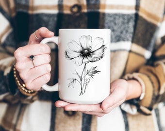 CUSTOM Birth Month Flower Coffee Cup | Gift for Mom | Christmas Gift for Her | Personalized Coffee Mug | Gift for Friend | Mother's Day Gift