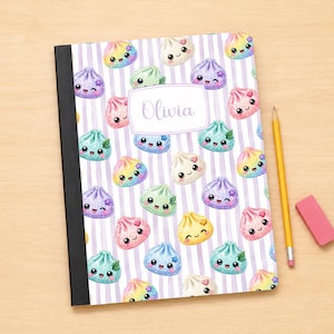 Dumplings Custom Composition Notebook | Cute Personalized School Notebook | Laminated Softcover Journal | Student Gift