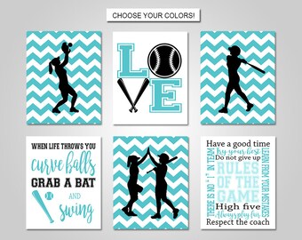 Softball Wall Art Etsy